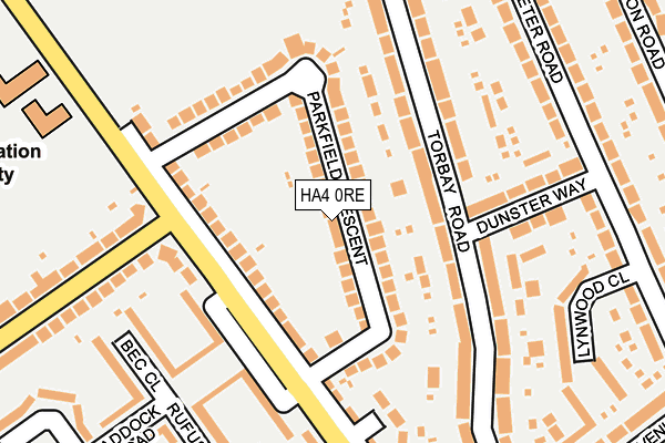 HA4 0RE map - OS OpenMap – Local (Ordnance Survey)
