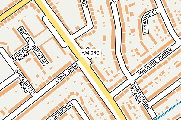 HA4 0RG map - OS OpenMap – Local (Ordnance Survey)