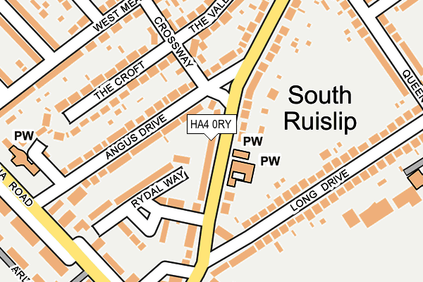 HA4 0RY map - OS OpenMap – Local (Ordnance Survey)