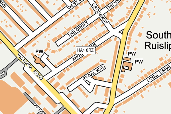 HA4 0RZ map - OS OpenMap – Local (Ordnance Survey)