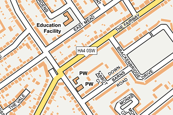 HA4 0SW map - OS OpenMap – Local (Ordnance Survey)