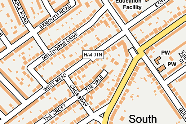HA4 0TN map - OS OpenMap – Local (Ordnance Survey)