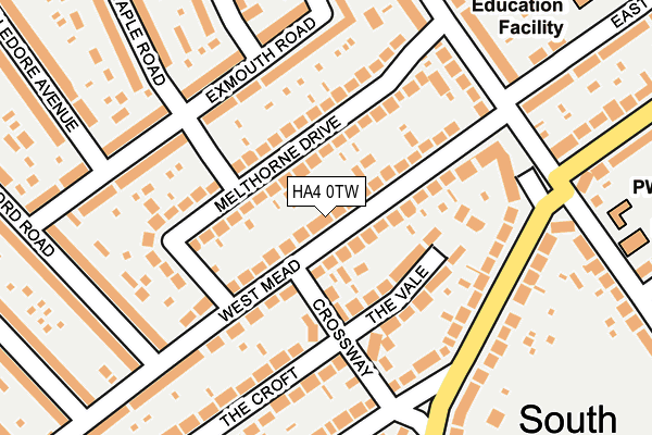 HA4 0TW map - OS OpenMap – Local (Ordnance Survey)