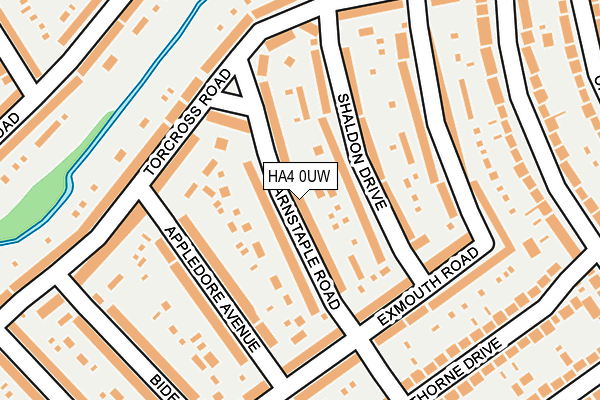 HA4 0UW map - OS OpenMap – Local (Ordnance Survey)