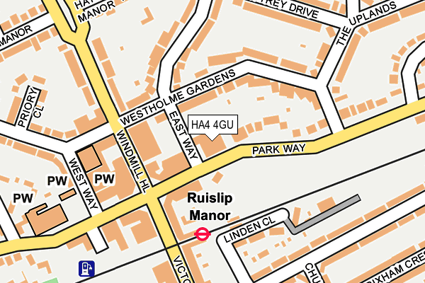 HA4 4GU map - OS OpenMap – Local (Ordnance Survey)