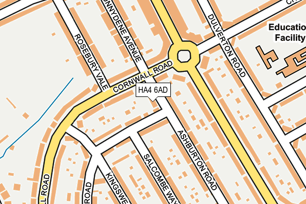 HA4 6AD map - OS OpenMap – Local (Ordnance Survey)