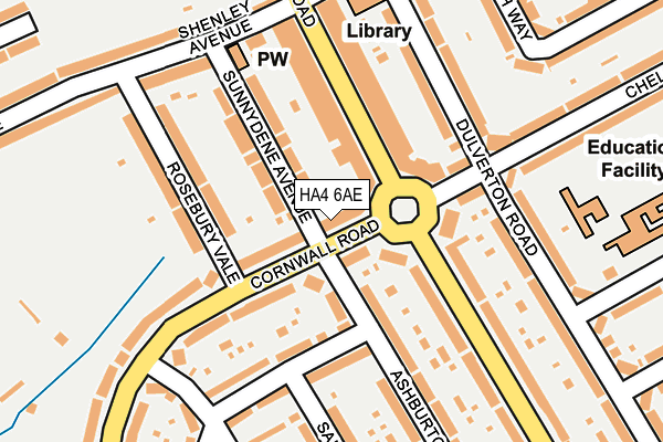 HA4 6AE map - OS OpenMap – Local (Ordnance Survey)