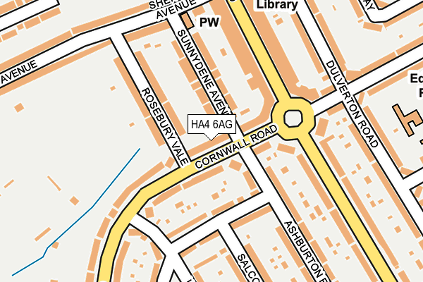 HA4 6AG map - OS OpenMap – Local (Ordnance Survey)