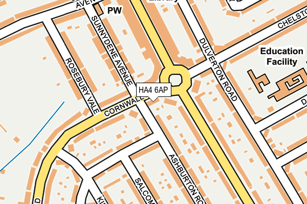 HA4 6AP map - OS OpenMap – Local (Ordnance Survey)