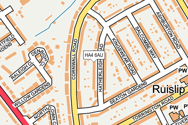 HA4 6AU map - OS OpenMap – Local (Ordnance Survey)