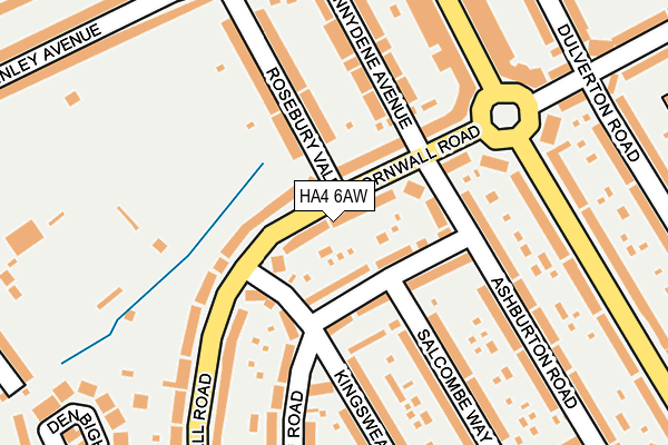 HA4 6AW map - OS OpenMap – Local (Ordnance Survey)