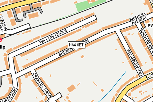 HA4 6BT map - OS OpenMap – Local (Ordnance Survey)
