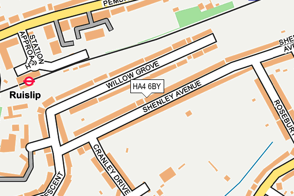 HA4 6BY map - OS OpenMap – Local (Ordnance Survey)