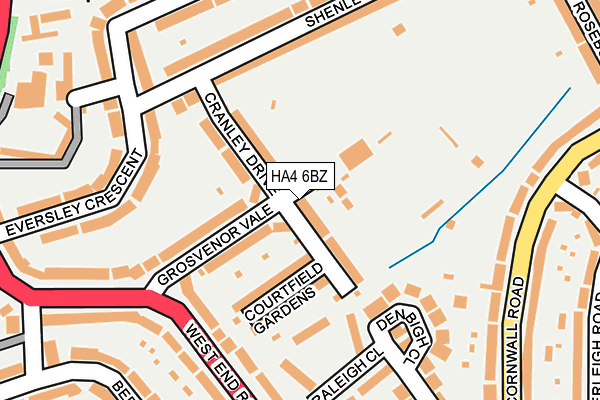 HA4 6BZ map - OS OpenMap – Local (Ordnance Survey)