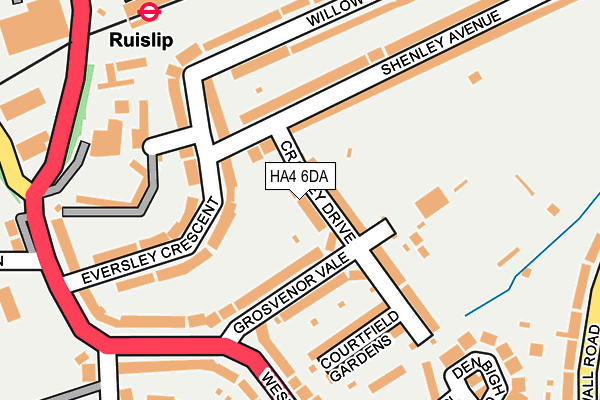 HA4 6DA map - OS OpenMap – Local (Ordnance Survey)