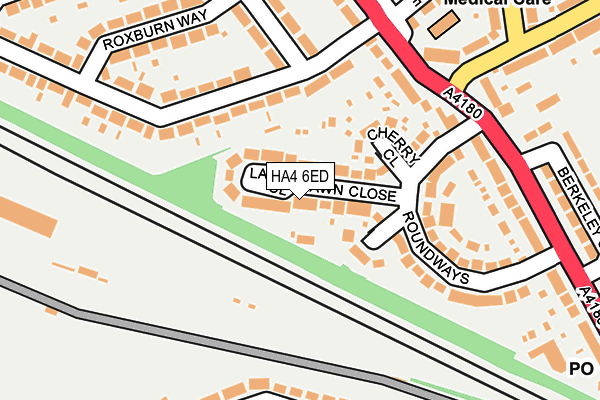 HA4 6ED map - OS OpenMap – Local (Ordnance Survey)