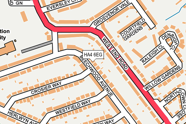 HA4 6EG map - OS OpenMap – Local (Ordnance Survey)