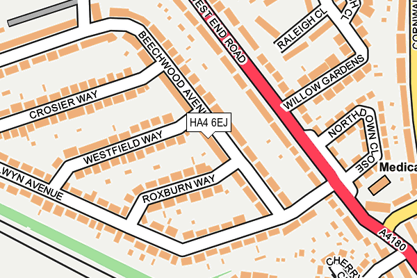 HA4 6EJ map - OS OpenMap – Local (Ordnance Survey)