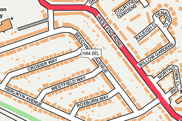 HA4 6EL map - OS OpenMap – Local (Ordnance Survey)