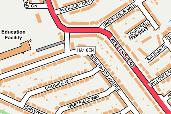 HA4 6EN map - OS OpenMap – Local (Ordnance Survey)