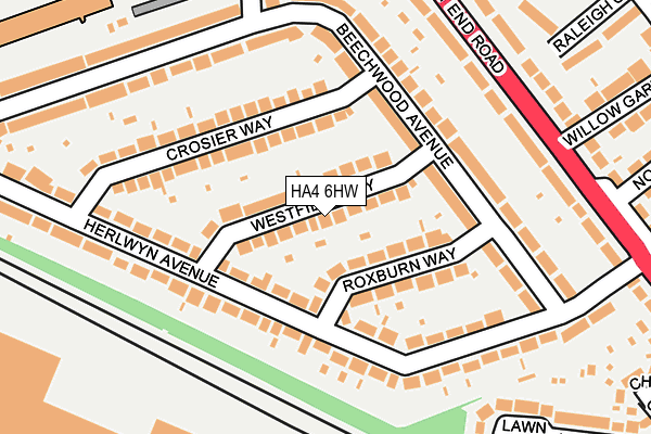 HA4 6HW map - OS OpenMap – Local (Ordnance Survey)