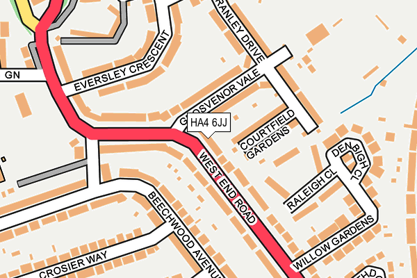 HA4 6JJ map - OS OpenMap – Local (Ordnance Survey)