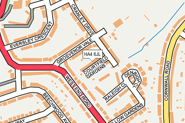 HA4 6JL map - OS OpenMap – Local (Ordnance Survey)