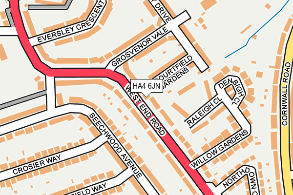 HA4 6JN map - OS OpenMap – Local (Ordnance Survey)