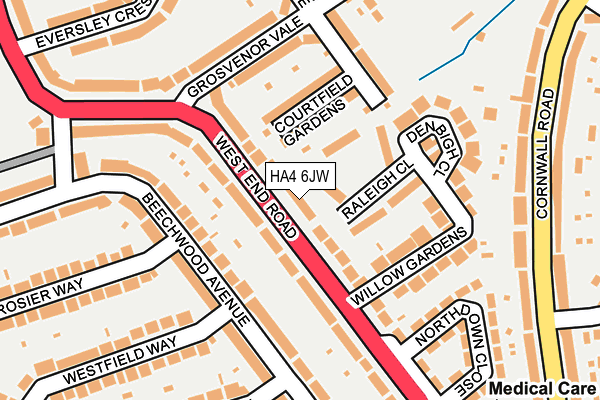 HA4 6JW map - OS OpenMap – Local (Ordnance Survey)
