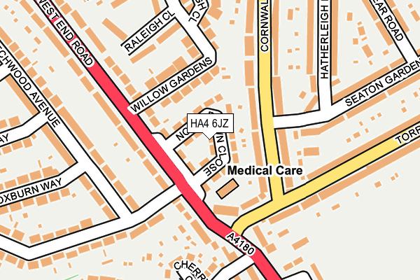 HA4 6JZ map - OS OpenMap – Local (Ordnance Survey)