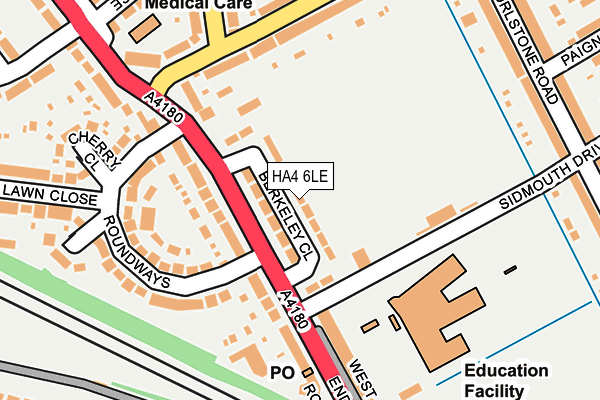 HA4 6LE map - OS OpenMap – Local (Ordnance Survey)