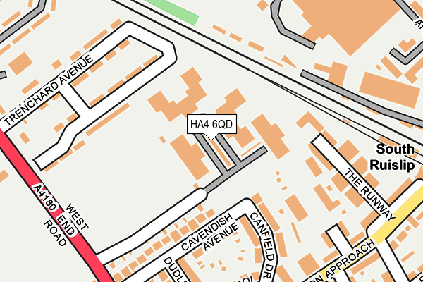 HA4 6QD map - OS OpenMap – Local (Ordnance Survey)