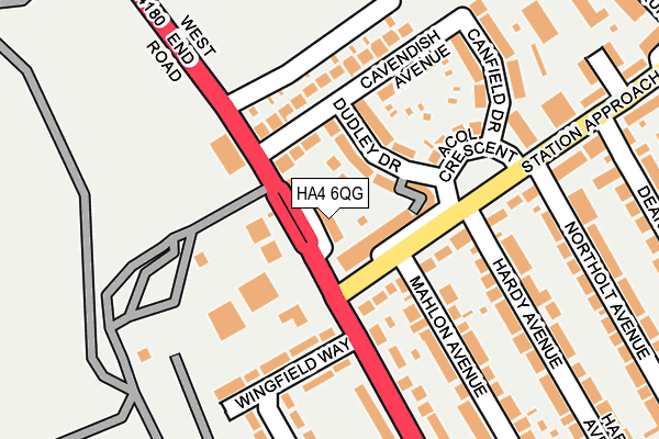 HA4 6QG map - OS OpenMap – Local (Ordnance Survey)