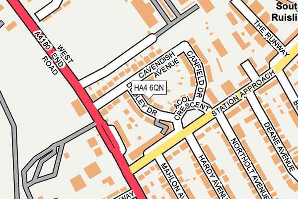 HA4 6QN map - OS OpenMap – Local (Ordnance Survey)