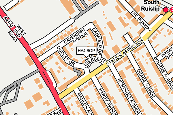 HA4 6QP map - OS OpenMap – Local (Ordnance Survey)