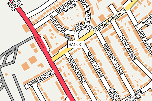 HA4 6RT map - OS OpenMap – Local (Ordnance Survey)
