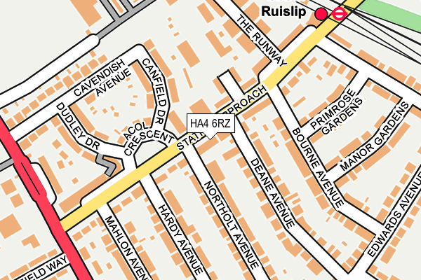 HA4 6RZ map - OS OpenMap – Local (Ordnance Survey)