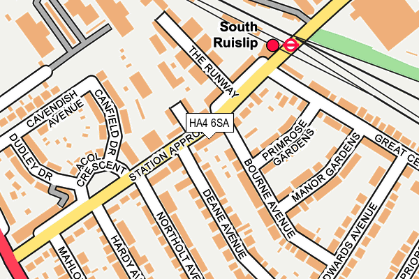 HA4 6SA map - OS OpenMap – Local (Ordnance Survey)