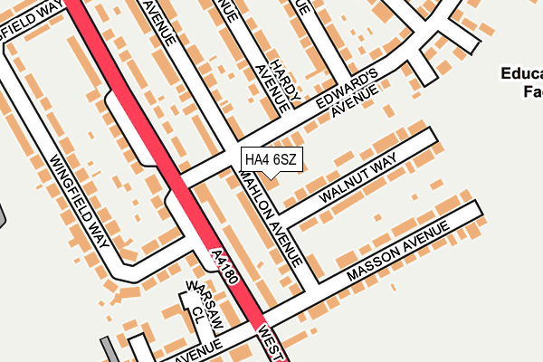HA4 6SZ map - OS OpenMap – Local (Ordnance Survey)