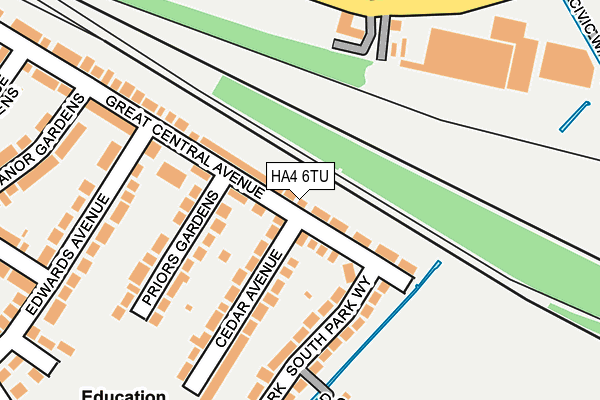 HA4 6TU map - OS OpenMap – Local (Ordnance Survey)