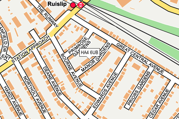 HA4 6UB map - OS OpenMap – Local (Ordnance Survey)