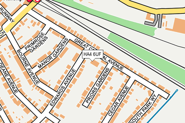 HA4 6UF map - OS OpenMap – Local (Ordnance Survey)