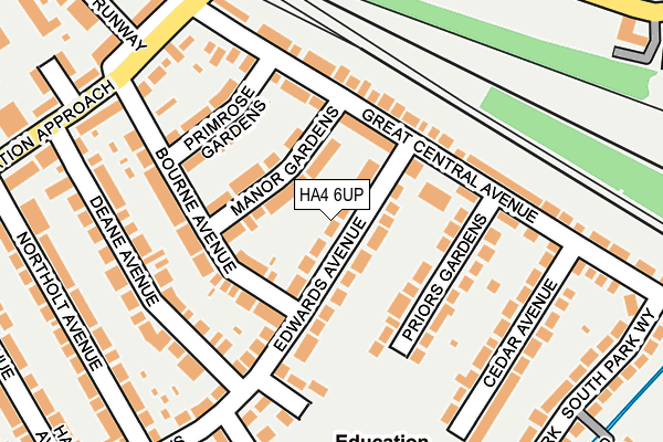 HA4 6UP map - OS OpenMap – Local (Ordnance Survey)