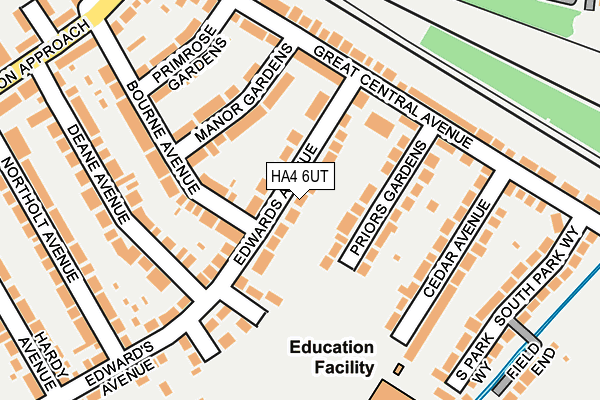 HA4 6UT map - OS OpenMap – Local (Ordnance Survey)