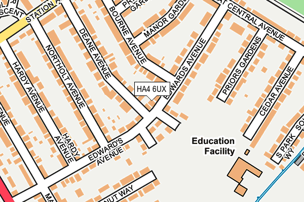 HA4 6UX map - OS OpenMap – Local (Ordnance Survey)