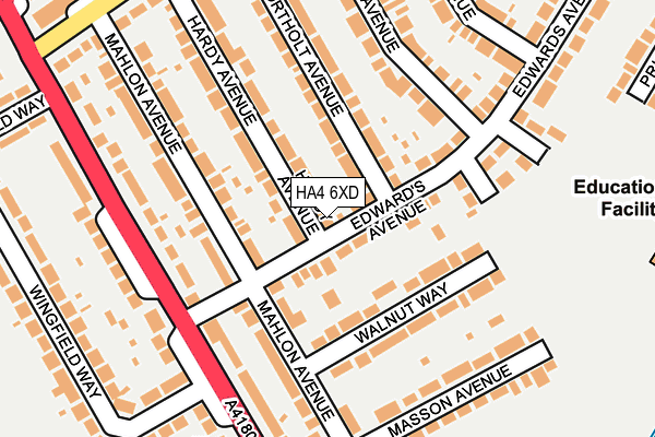 HA4 6XD map - OS OpenMap – Local (Ordnance Survey)