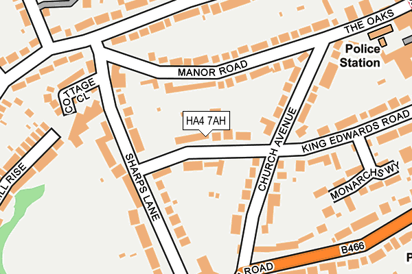 HA4 7AH map - OS OpenMap – Local (Ordnance Survey)