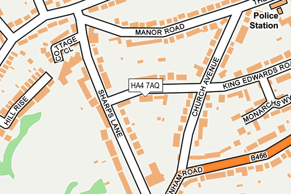 HA4 7AQ map - OS OpenMap – Local (Ordnance Survey)