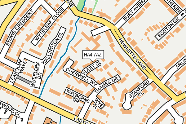 HA4 7AZ map - OS OpenMap – Local (Ordnance Survey)