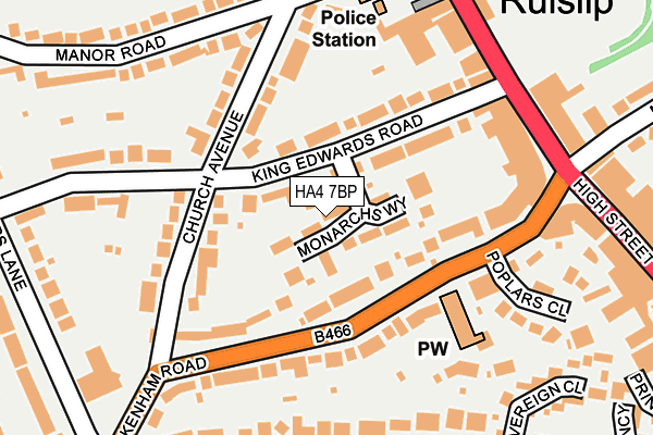 HA4 7BP map - OS OpenMap – Local (Ordnance Survey)